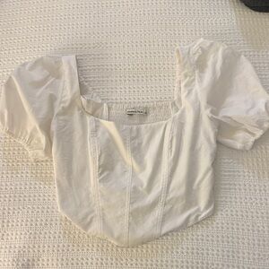 Abercrombie & Fitch White Puff Sleeve Blouse